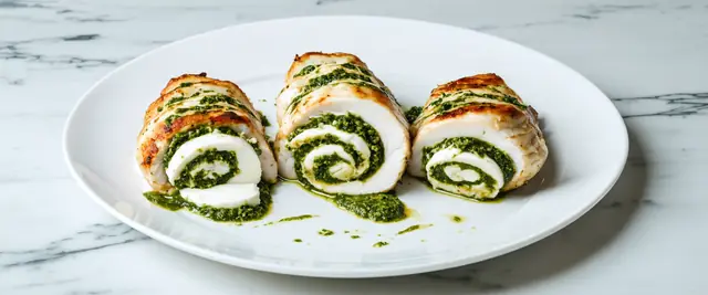 3-Ingredient Cheesy Pesto Stuffed Chicken