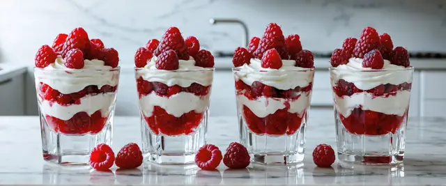 3-Ingredient Creamy Raspberry Parfait