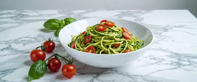 3-Ingredient Pesto Zoodle Bowl
