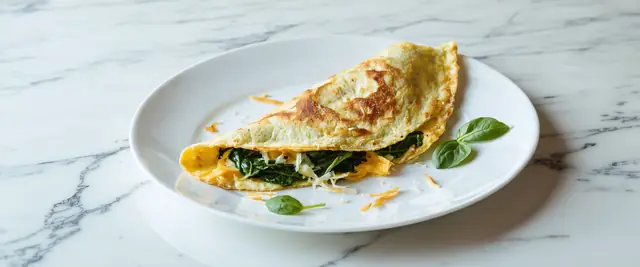 3-Ingredient Savory Spinach Omelette