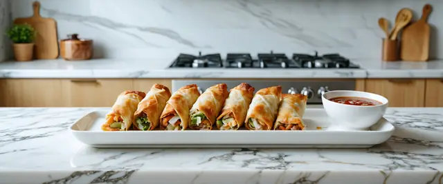 Air-Fried Egg Rolls with Shrimp and Vegetables