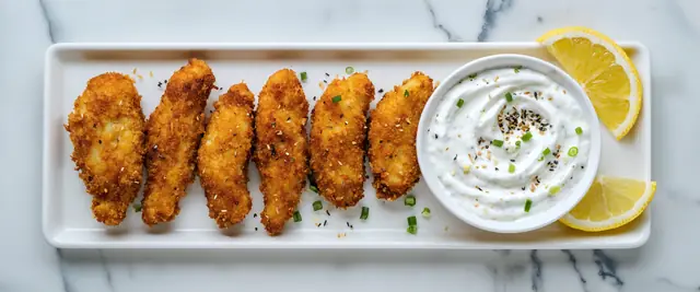 Air-Fried Everything Bagel Chicken Tenders with Cream Cheese Dip