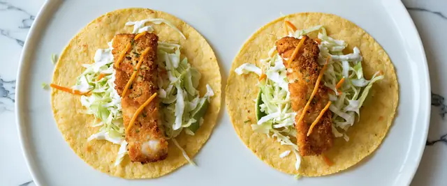 Air-Fried Fish Tacos with Cilantro Lime Slaw