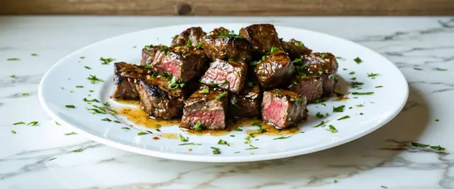 Air-Fried Garlic Butter Steak Bites with Rosemary