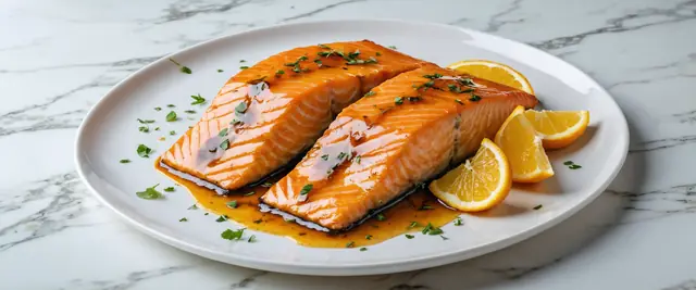 Air-Fried Orange Glazed Salmon with Citrus Zest