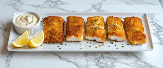 Air-Fried Panko-Crusted Cod Fillets with Tartar Sauce