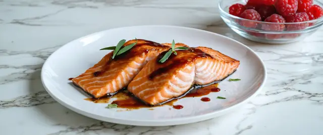 Air-Fried Raspberry Balsamic Glazed Salmon