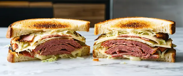 Air-Fried Reuben Sandwich with Sauerkraut and Swiss