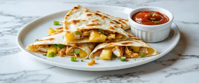 Air-Fried Teriyaki Pineapple Chicken Quesadillas With Pepper Jack Cheese