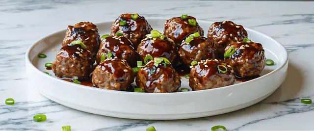 Air-Fried Teriyaki Turkey Meatballs with Sesame Seeds