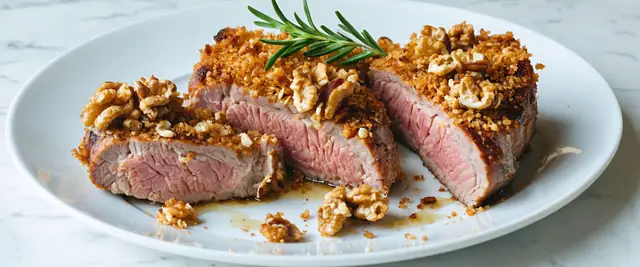 Air-Fried Walnut-Crusted Pork Chops with Dijon Glaze