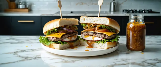 Apple Bourbon Turkey Burger with Gouda