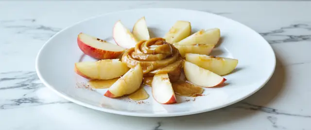 Apple Slices with Almond Butter and Cinnamon