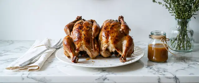 Apricot and Mustard Glazed Cornish Hens