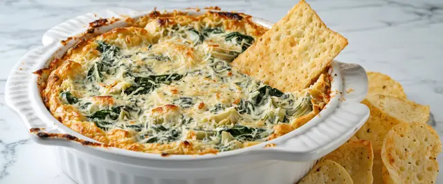 Artichoke and Spinach Dip with Tortilla Chips