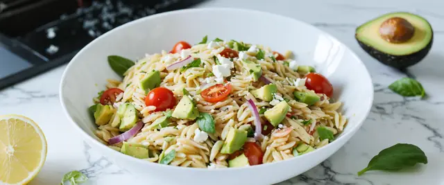Avocado and Tomato Orzo Salad