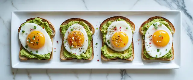 Avocado Challah Toast With Poached Eggs And Microgreens