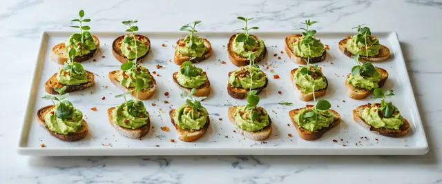 Avocado Toast Bites with Microgreens