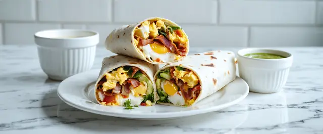Bacon and Egg Breakfast Burritos with Chipotle Aioli