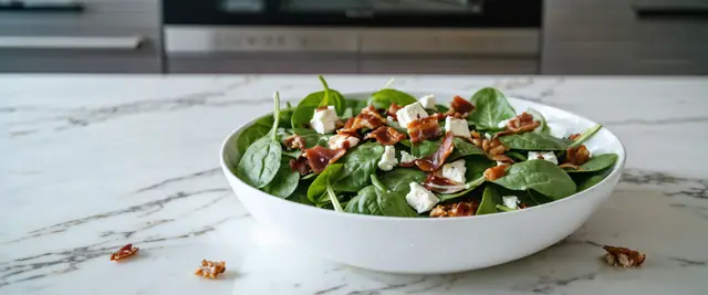 Bacon, Spinach, and Goat Cheese Salad with Balsamic Vinaigrette
