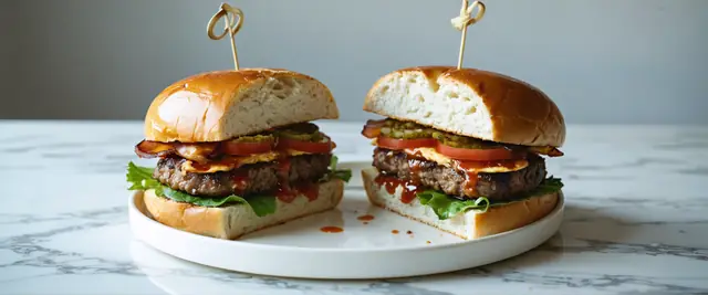 Bacon-Wrapped BBQ Meatloaf Burger with Cheddar