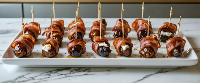 Bacon-Wrapped Dates with Goat Cheese