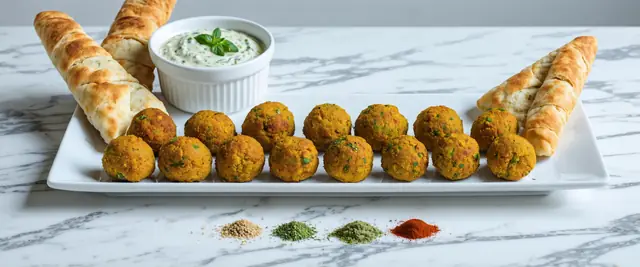 Baked Falafel Balls with Tzatziki