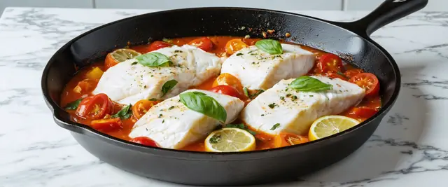 Baked Halibut with Tomato and Basil