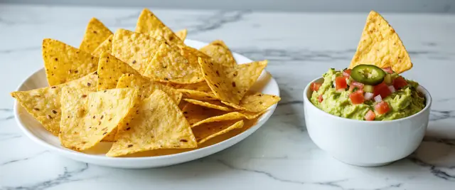 Baked Tortilla Chips with Guacamole