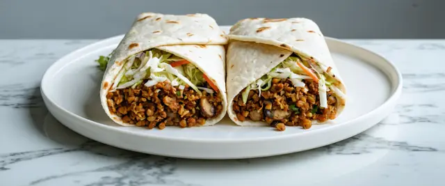 Barbecue Lentil and Mushroom Wraps