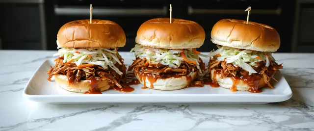 BBQ Pulled Pork Sliders with Coleslaw