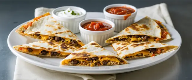 Bean and Cheese Quesadilla Triangles
