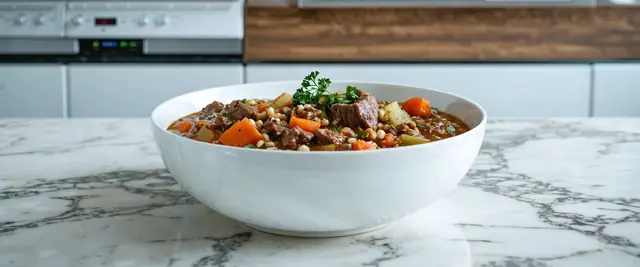 Beef and Barley Stew with Fresh Herbs
