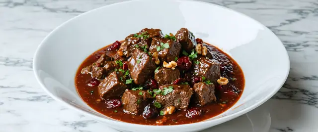 Beef with Barberry Sauce (Kharcho Berberis)