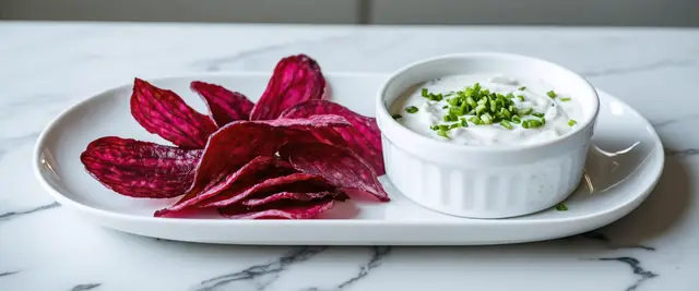 Beet Chips with Ranch Dip