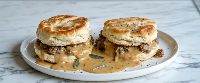 Biscuits and Gravy with Sage-Infused Sausage