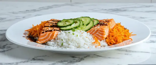 Salmon Rice Bowl with Sriracha Mayo
