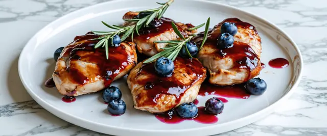 Blueberry Balsamic Glazed Chicken with Rosemary