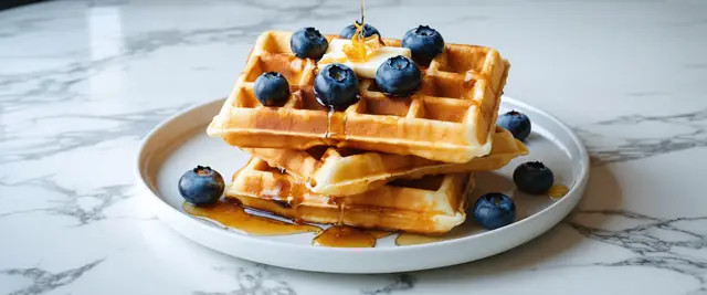 Blueberry Buttermilk Waffles with Lemon Zest