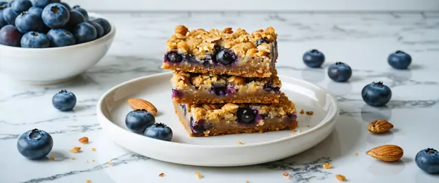 Blueberry Quinoa Breakfast Bars with Toasted Almonds