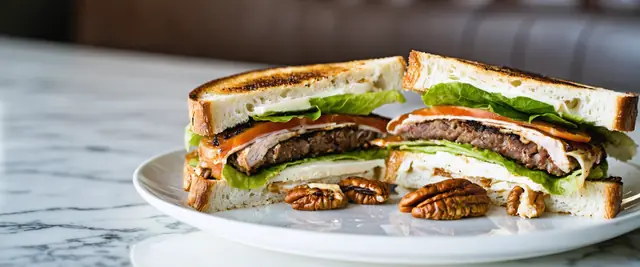 Bourbon Glazed Pecan Turkey Burger with Goat Cheese