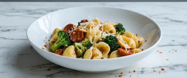 Broccoli and Chorizo Orecchiette with Smoked Paprika
