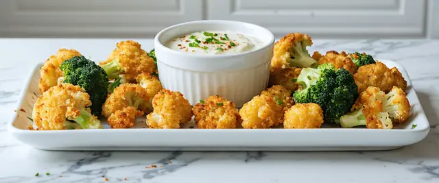 Broccoli Cauliflower Bites with Garlic Aioli