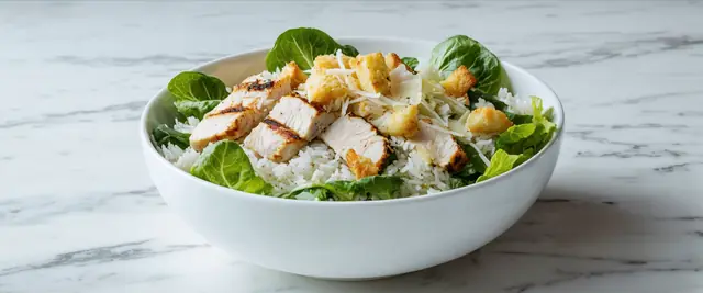 Caesar Greens Rice Bowl with Grilled Chicken