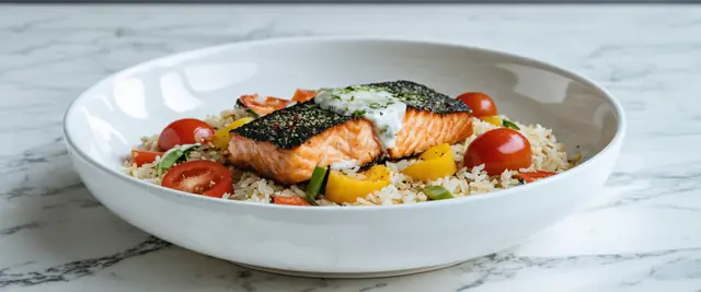 Cajun Blackened Salmon and Quinoa Bowl with Creole Remoulade