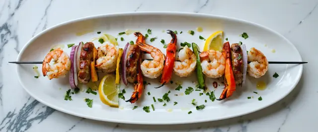 Cajun Shrimp and Sausage Skewers