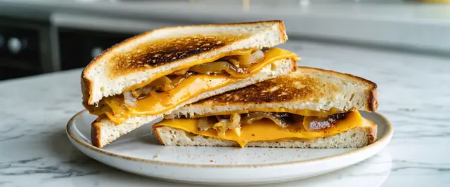 Caramelized Onion and Gruyère Grilled Cheese with Fig Jam