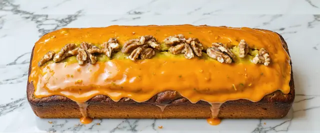 Carrot Zucchini Walnut Loaf with Orange Zest Glaze
