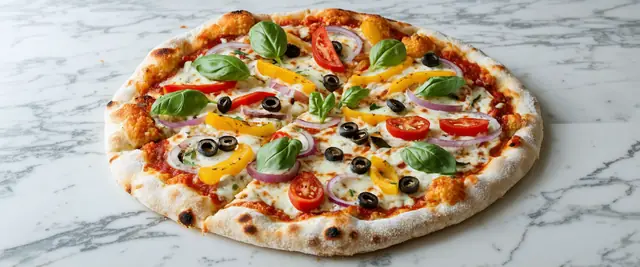 Cauliflower Pizza Crust with Veggie Toppings
