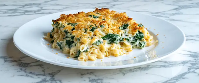 Cheesy Spinach and Orzo Bake